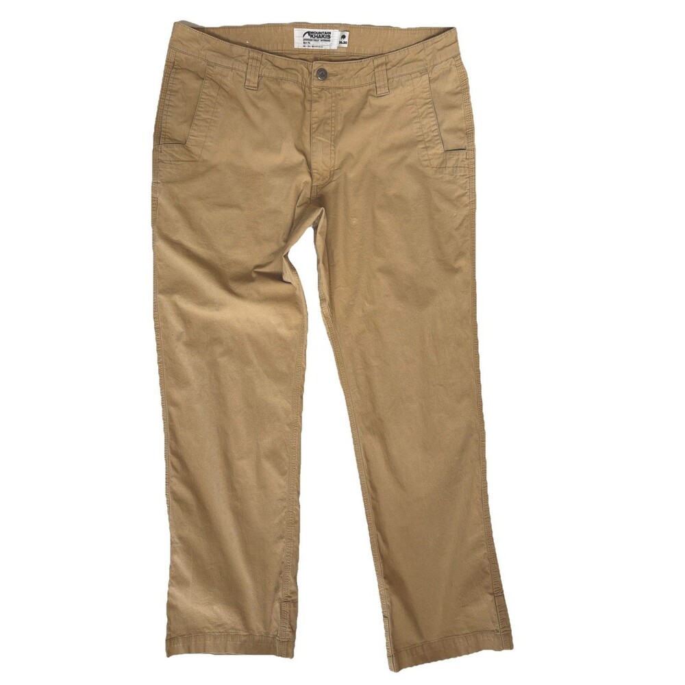 Mens Mountain Khakis Broadway Fit Tan Cotton Canvas Pants Outdoor Size 36x30